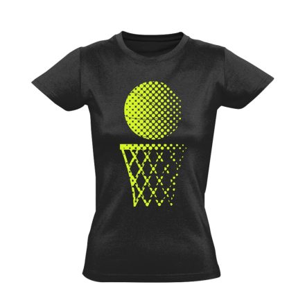 Raszter kosárlabdás női póló (fekete)