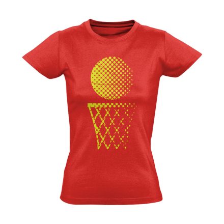 Raszter kosárlabdás női póló (piros)