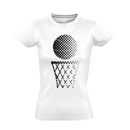 Raszter kosárlabdás női póló (fehér)