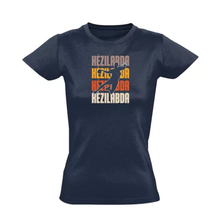 Kézilabda sávok kézilabdás női póló (tengerészkék)