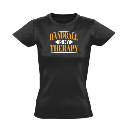 Handball is my therapy kézilabdás női póló (fekete)