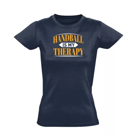 Handball is my therapy kézilabdás női póló (tengerészkék)