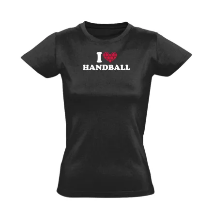 I love handball kézilabdás női póló (fekete)