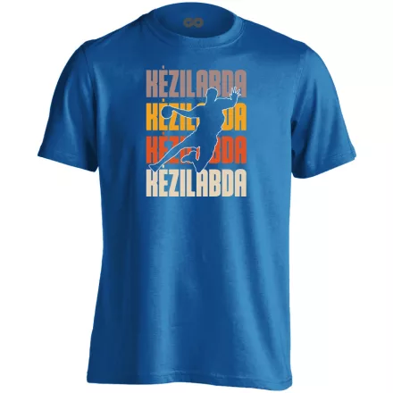 Kézilabda sávok kézilabdás férfi póló (kék)