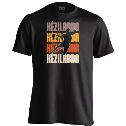 Kézilabda sávok kézilabdás férfi póló (fekete)