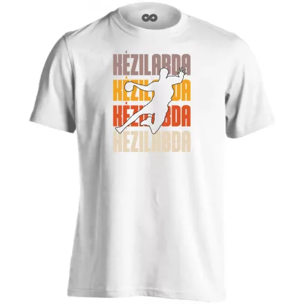 Kézilabda sávok kézilabdás férfi póló (fehér)