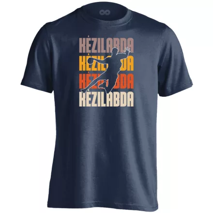 Kézilabda sávok kézilabdás férfi póló (tengerészkék)