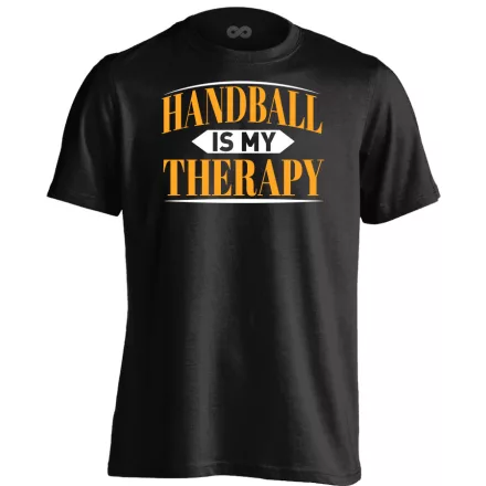 Handball is my therapy kézilabdás férfi póló (fekete)