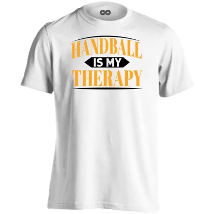 Handball is my therapy kézilabdás férfi póló (fehér)