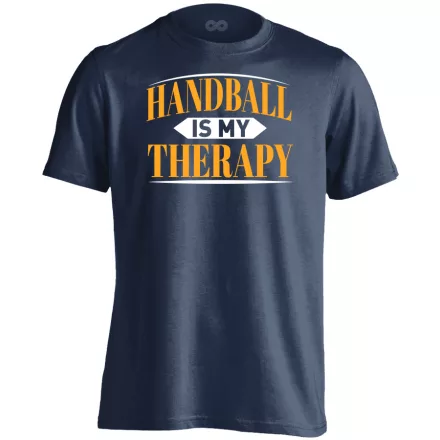 Handball is my therapy kézilabdás férfi póló (tengerészkék)