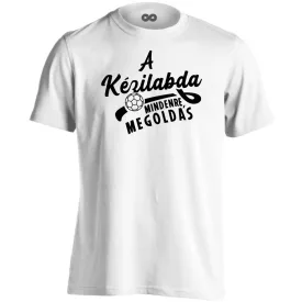 Mindenre megoldás kézilabdás férfi póló (fehér)
