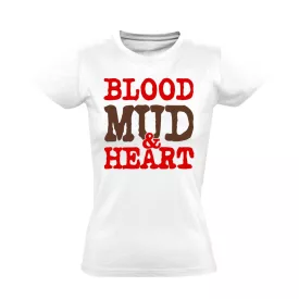 Blood, Mud & Heart obstacle run női póló (fehér)