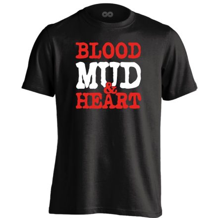 Blood, Mud & Heart obstacle run férfi póló (fekete)