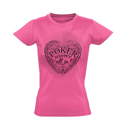 Kőr "all in" pókeres női póló (rózsaszín)