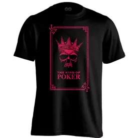 Koponyás "king" pókeres férfi póló (fekete)