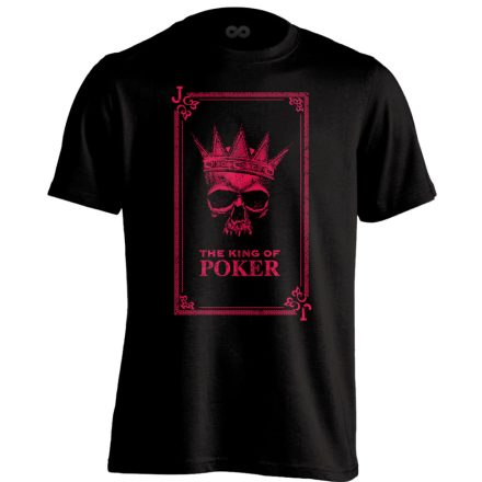 Koponyás "king" pókeres férfi póló (fekete)