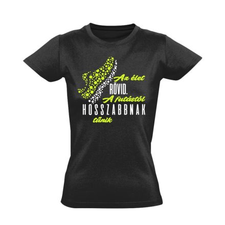 HosszúÉlet futós női póló (fekete)