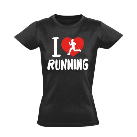 LoveRun futós női póló (fekete)