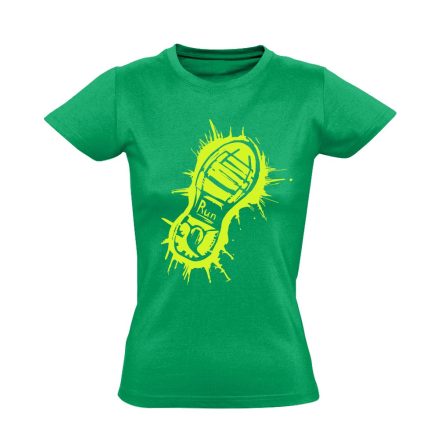 LábNyom futós női póló (zöld)