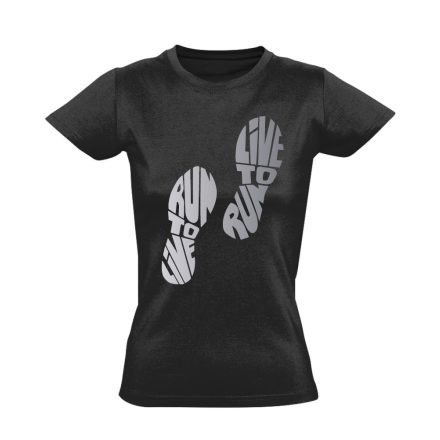 RunToLive futós női póló (fekete)