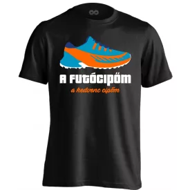 Futócipő férfi póló (fekete)