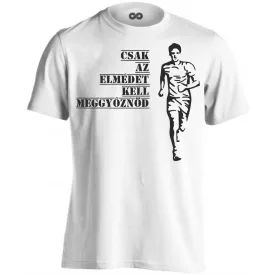 Fejben dől el férfi póló (fehér)