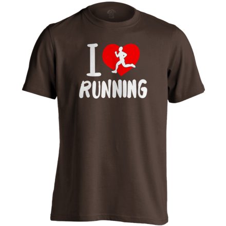 LoveRun futós férfi póló (csokoládébarna)
