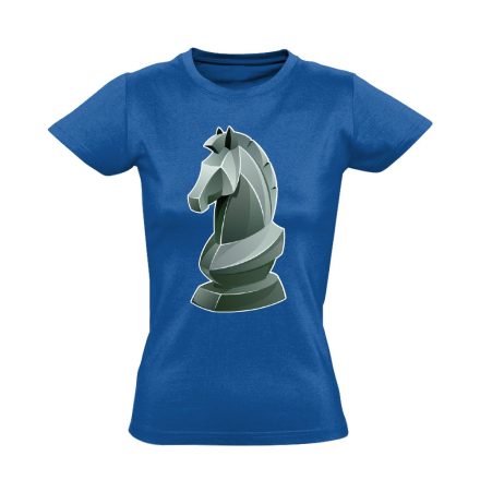 Huszár sakkos női póló (kék)