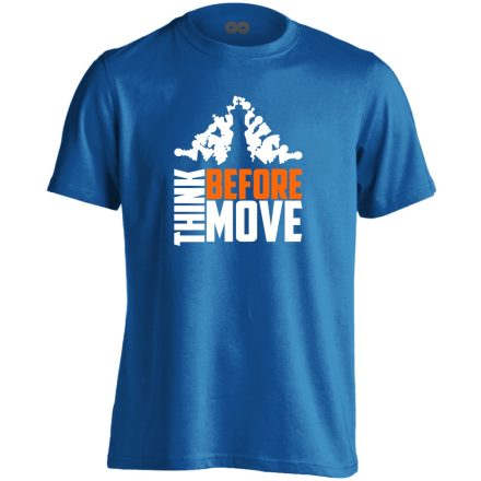 Think Before Move sakkos férfi póló (kék)