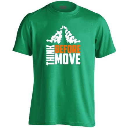 Think Before Move sakkos férfi póló (zöld)