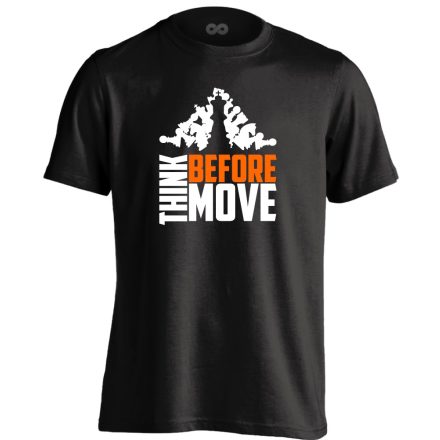 Think Before Move sakkos férfi póló (fekete)