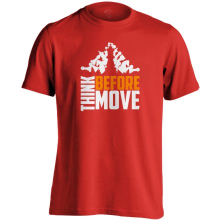 Think Before Move sakkos férfi póló (piros)