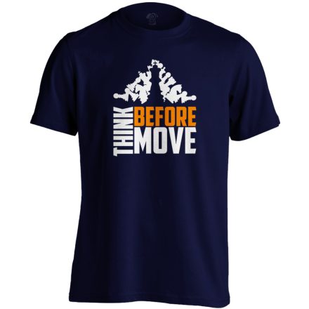 Think Before Move sakkos férfi póló (tengerészkék)