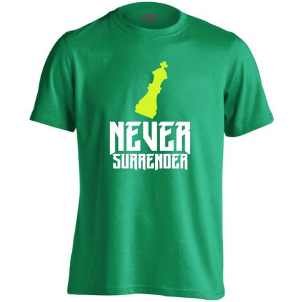 Never Surrender sakkos férfi póló (zöld)