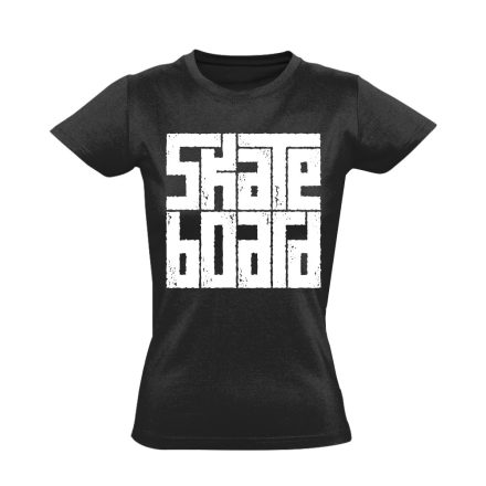 Cube gördeszkás női póló (fekete)