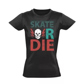 Sk8OrDai gördeszkás női póló (fekete)