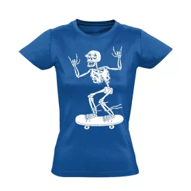 Metal gördeszkás női póló (kék)