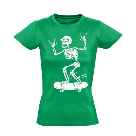 Metal gördeszkás női póló (zöld)