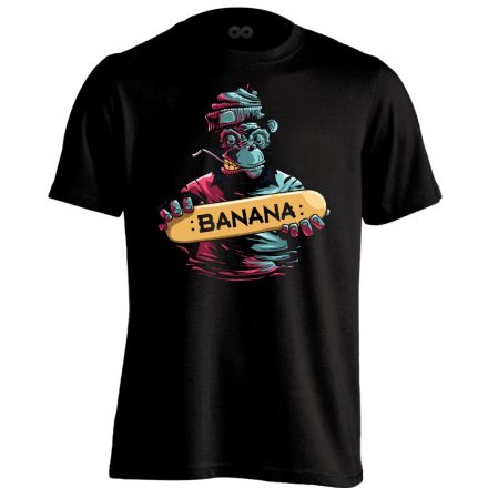 Banana gördeszkás férfi póló (fekete)
