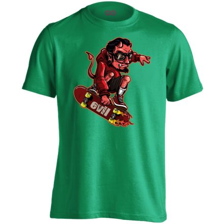 Evil gördeszkás férfi póló (zöld)