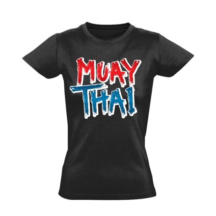 MuayThai thai bokszos női póló (fekete)