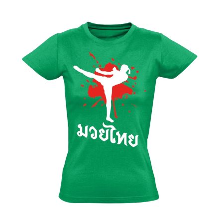 BeKellRúgni thai bokszos női póló (zöld)