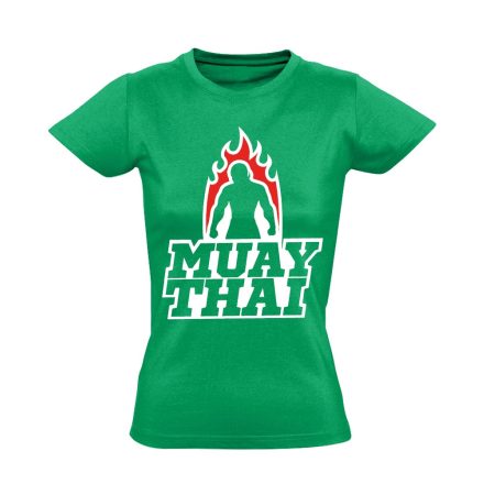 TűzbenEdzett thai bokszos női póló (zöld)