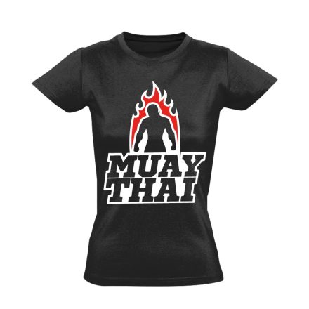 TűzbenEdzett thai bokszos női póló (fekete)