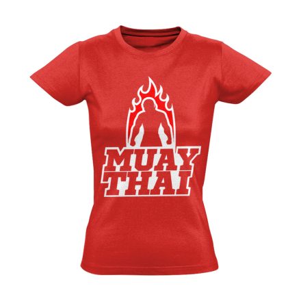 TűzbenEdzett thai bokszos női póló (piros)