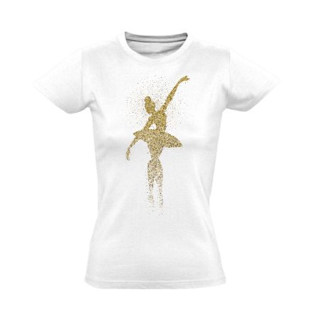 Pozíció "aranypor" balettos női póló (fehér)