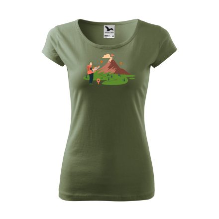 Túrapontok túrázós női póló (khaki)