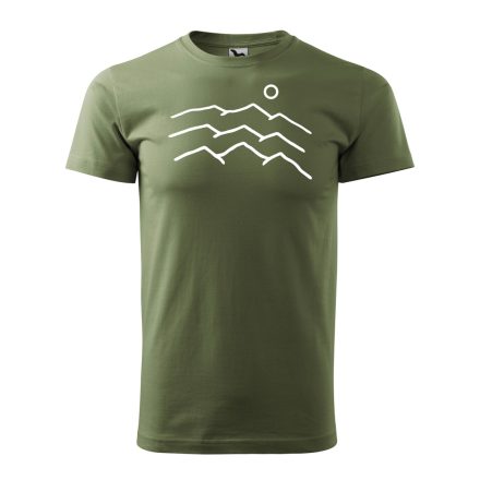 Egyszerű hegylánc természet férfi póló (khaki)