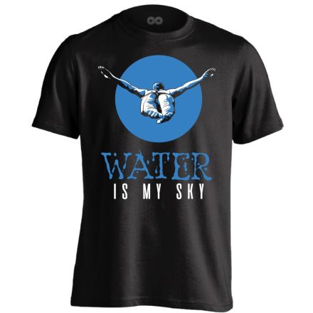 Water Is My Sky úszó férfi póló (fekete)