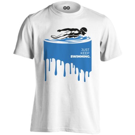 Just Keep Swimming úszó férfi póló (fehér)